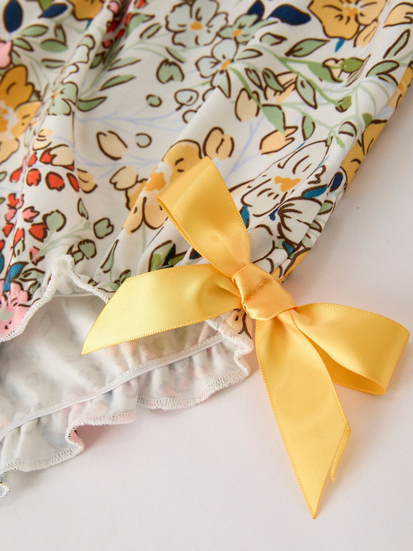 Fall  Embroidery Smocking Bow Floral Leaf Baby Girls Romper