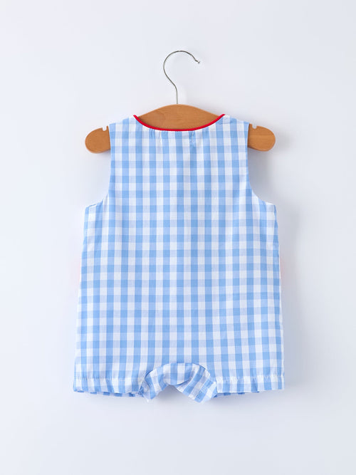 Baby Boys Summer Strawberry Embroidered Smocked Romper