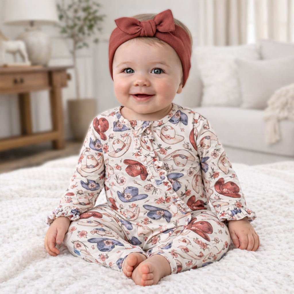 Wildflower Rodeo Cowgirl Zipper Romper - Bamboo Baby