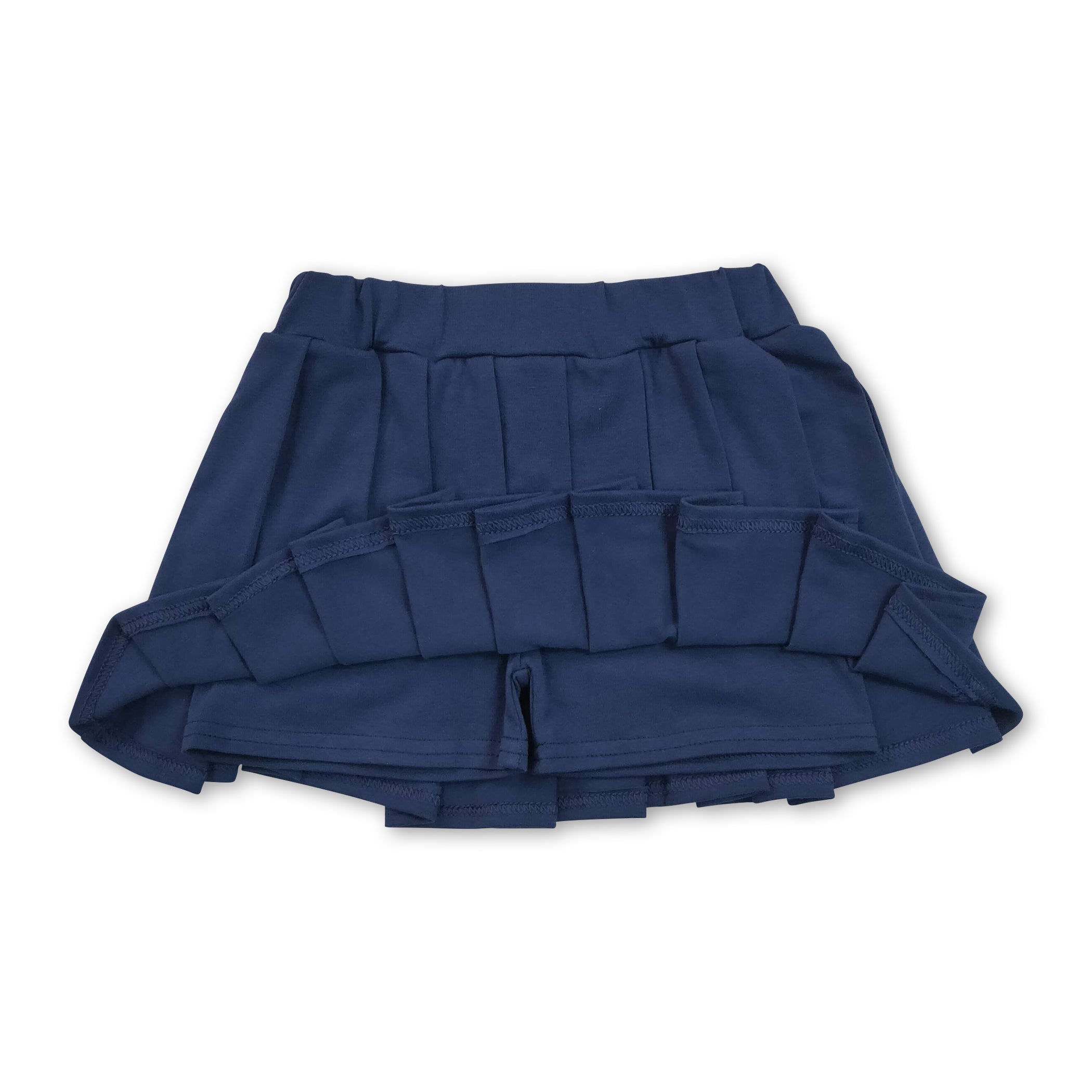 Navy cotton kids girls summer pleated skirt