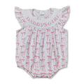 Daddy's girl pink bow baby girls summer romper