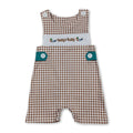 Sleeveless plaid daddy's buddy duck baby boy romper