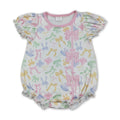 Short sleeves colorful bows baby girls summer romper